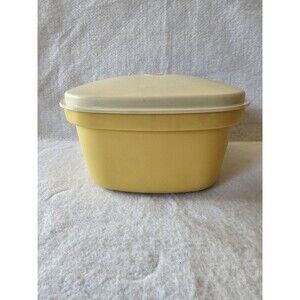 Tupperware 3 piece harvest gold multi-server container 887-9&10, 889-9 Vintage